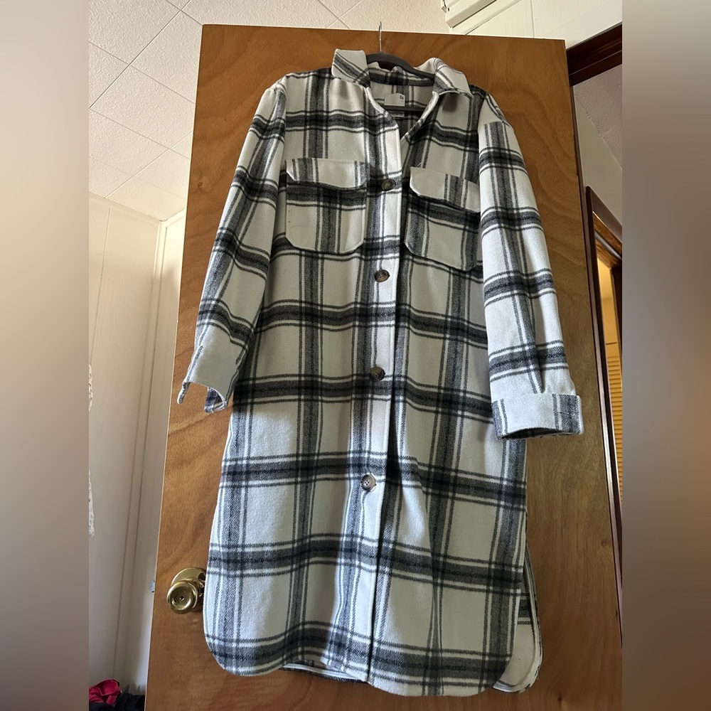 Sonoma (xl) black and white plaid shacket